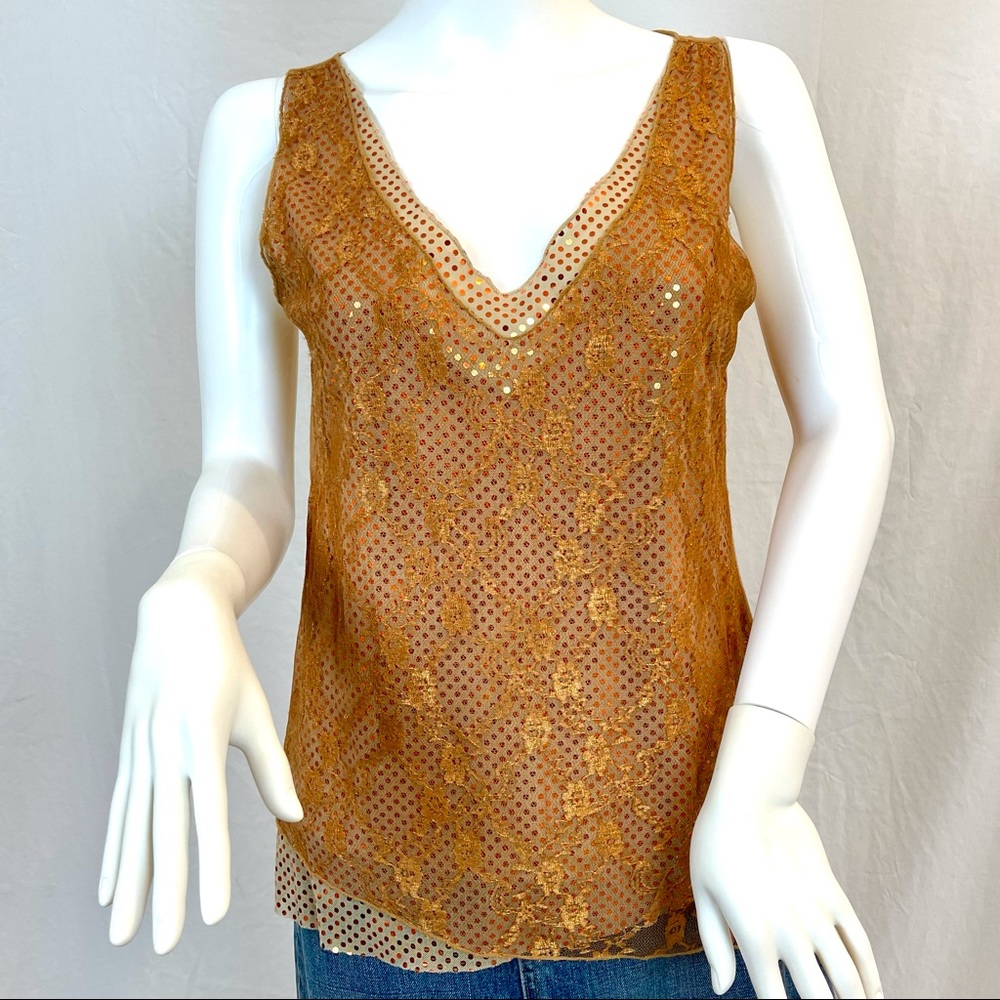 Crown of ❤️’s Vintage sleeveless tank, layered lace and sequins